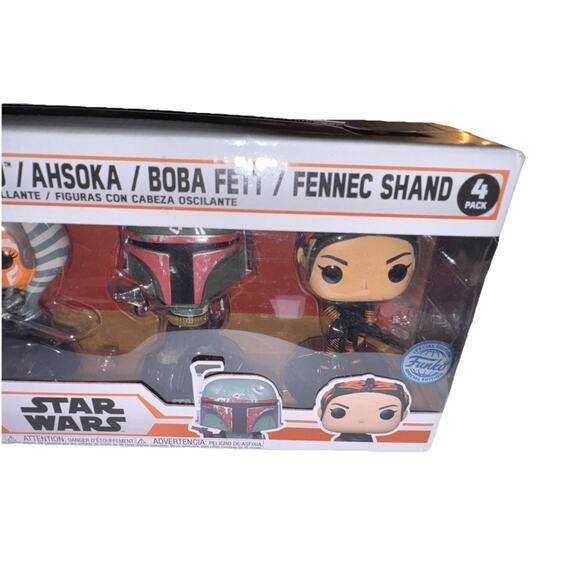 Funko POP! Star Wars - The Mandalorian Ahsoka Boba Fett Fennec 4-Pack Exclusive - Picture 6 of 13